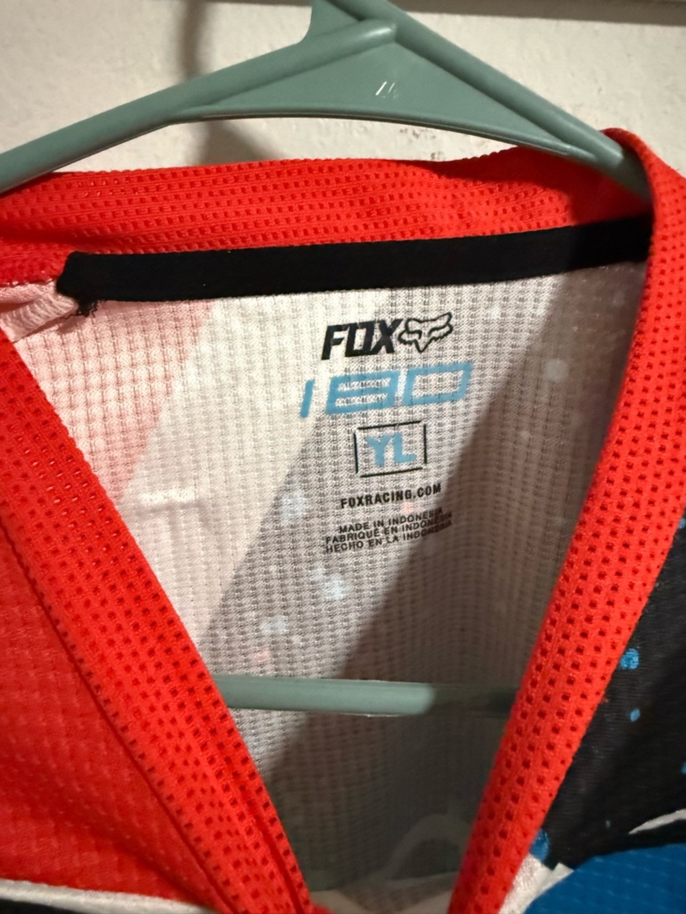 Fox Kids Blue/White/Red Motocross Jersey and Pants Set - Picture 2 of 5